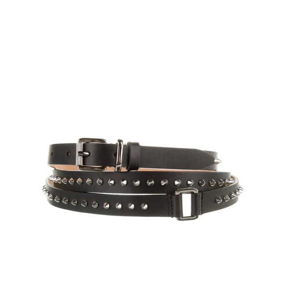 Barbara Bui Spiked Double Wrap Leather Belt NEW